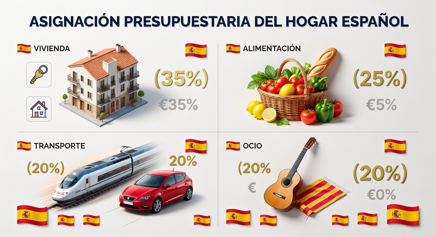 Gráfico de asignación de presupuesto hogar español