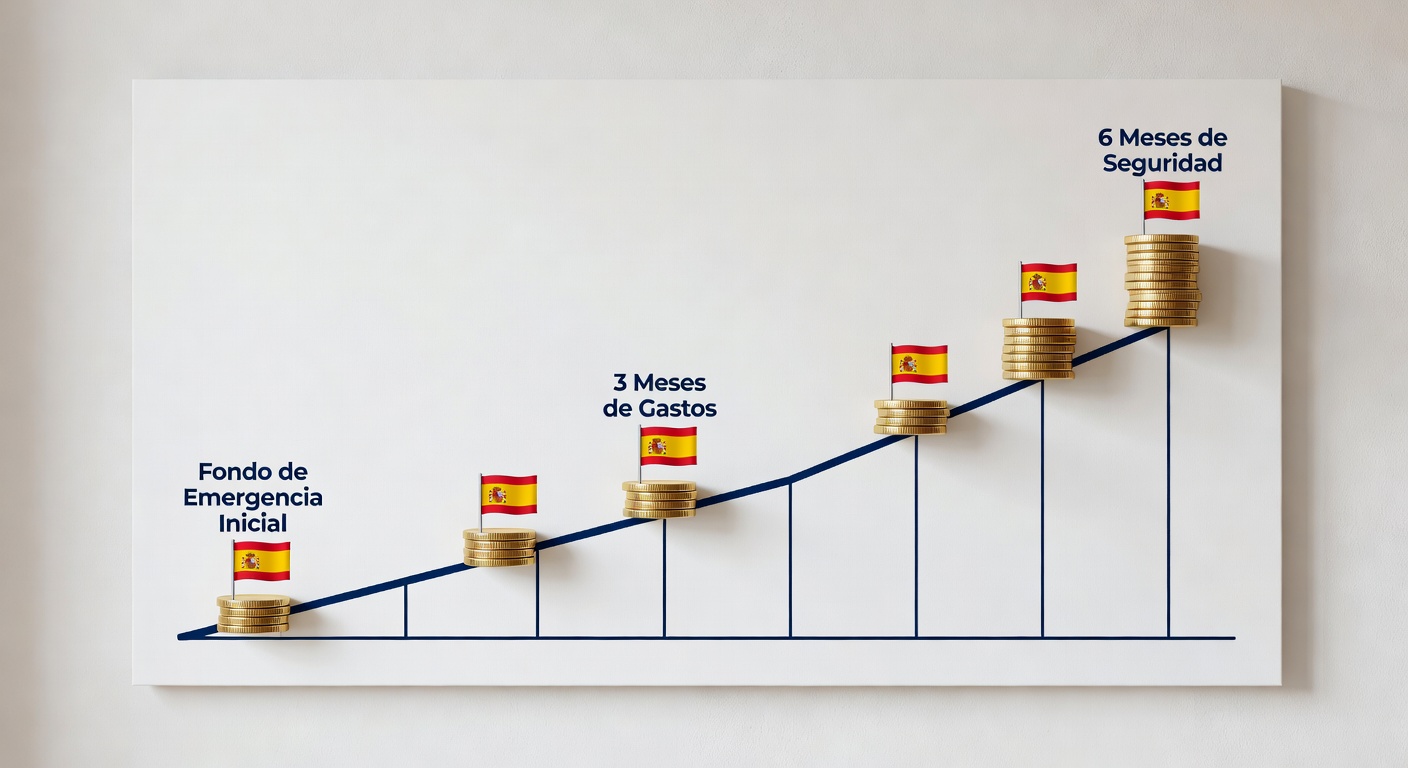Gráfico de crecimiento de un fondo de emergencia en el tiempo