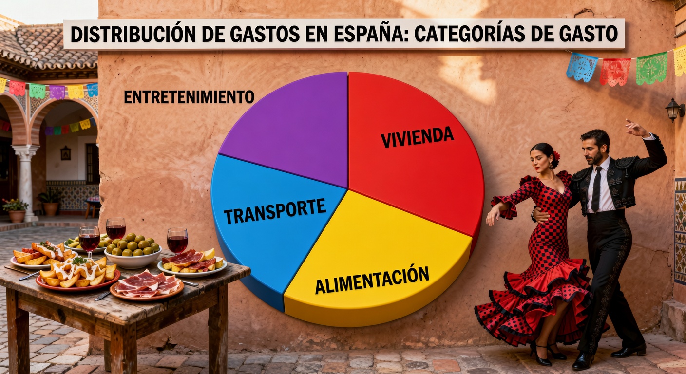 Gráfico de categorías de gastos en España