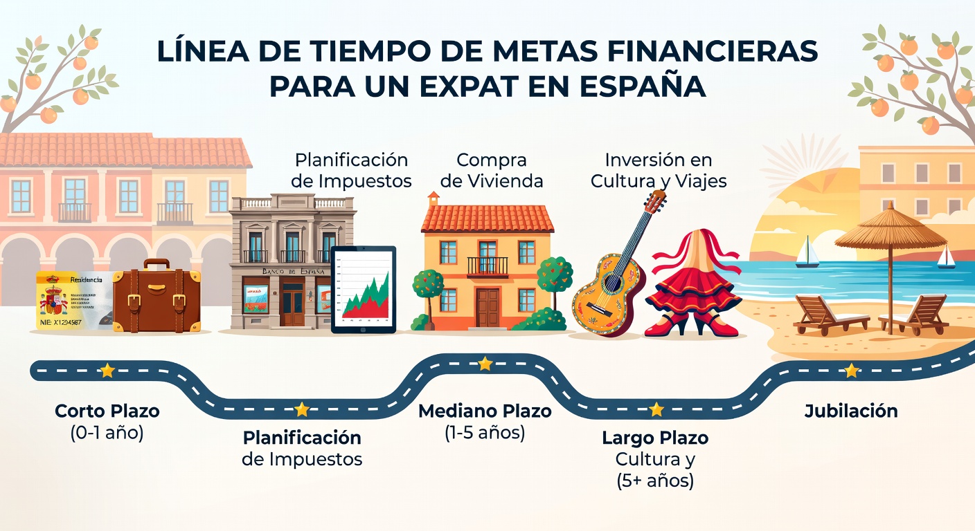 Línea temporal de metas financieras en España
