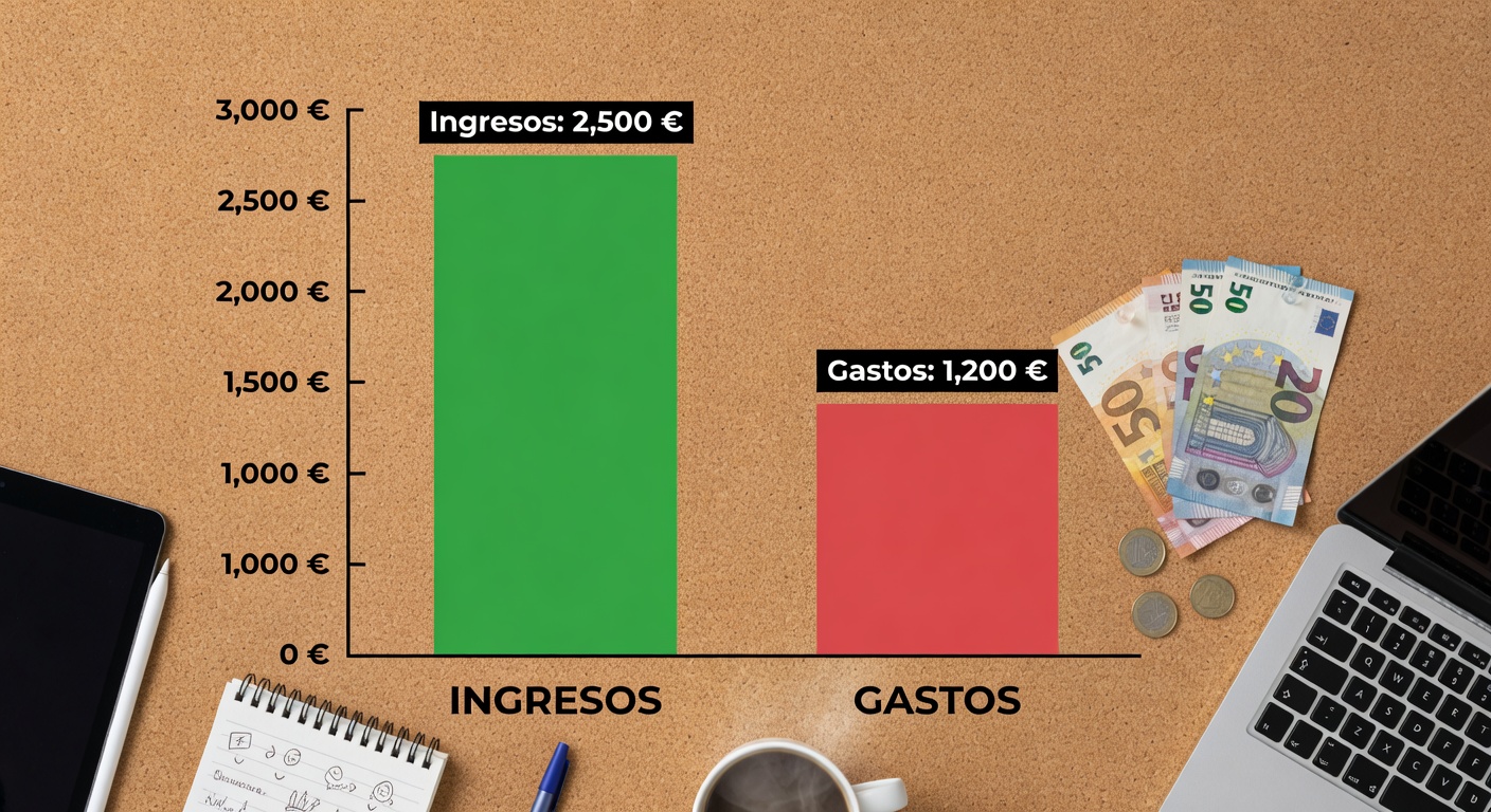 Gráfica de ingresos y gastos