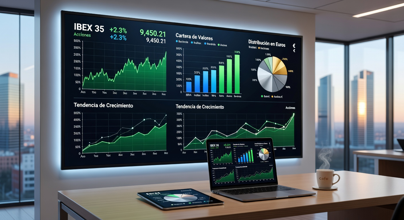 Cartera de inversión con acciones del mercado español IBEX 35
