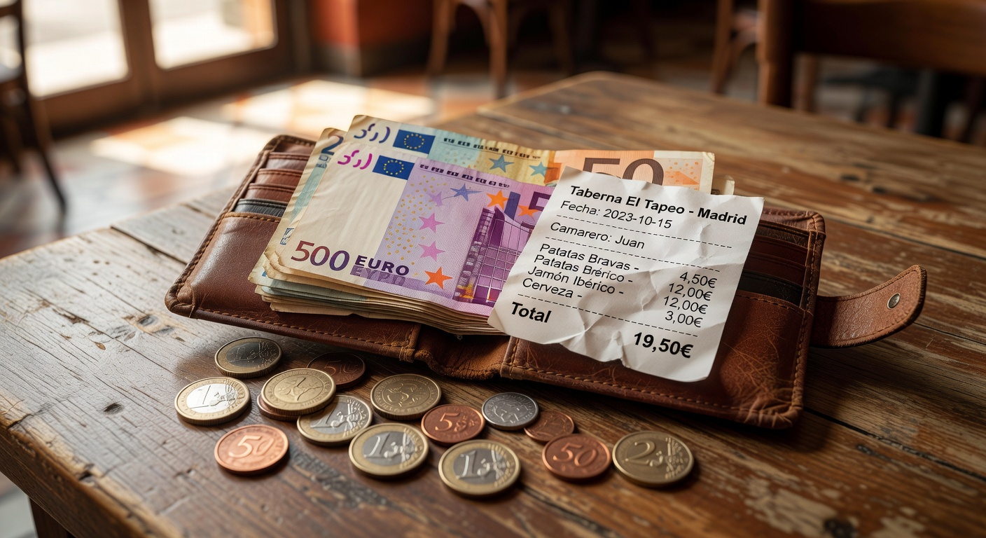 Cartera euros recibo España